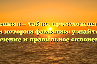 Пленкин — тайны происхождения и истории фамилии: узнайте значение и правильное склонение
