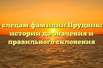 По следам фамилии Прудник: от истории до значения и правильного склонения