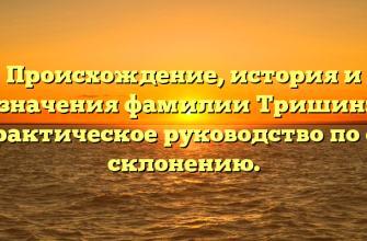 Происхождение, история и значения фамилии Тришин: практическое руководство по ее склонению.