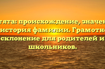 Путята: происхождение, значение и история фамилии. Грамотное склонение для родителей и школьников.