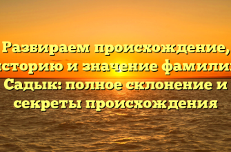 Разбираем происхождение, историю и значение фамилии Садык: полное склонение и секреты происхождения