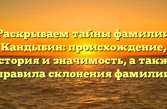 Раскрываем тайны фамилии Кандыбин: происхождение, история и значимость, а также правила склонения фамилии