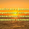 Узнайте все о фамилии Миронченко: история, происхождение, значение и особенности склонения