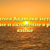 Фамилия Адамова: история, значение и склонение в русском языке
