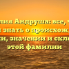 Фамилия Андруша: все, что вы хотели знать о происхождении, истории, значении и склонении этой фамилии