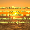 Фамилия Белое облако: происхождение, история и значение фамилии — все, что нужно знать! Полный гайд по склонению фамилии.
