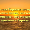 Фамилия Бермес: история и происхождение, значение и склонение – все о родовой фамилии Бермес
