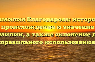 Фамилия Благодарова: история, происхождение и значение фамилии, а также склонение для правильного использования