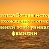 Фамилия Богова: история, происхождение и описания склонений этой уникальной фамилии