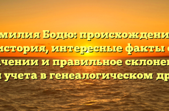 Фамилия Бодю: происхождение и история, интересные факты о значении и правильное склонение для учета в генеалогическом древе