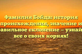 Фамилия Бойда: история происхождения, значение и правильное склонение — узнайте все о своих корнях!