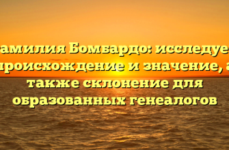 Фамилия Бомбардо: исследуем происхождение и значение, а также склонение для образованных генеалогов