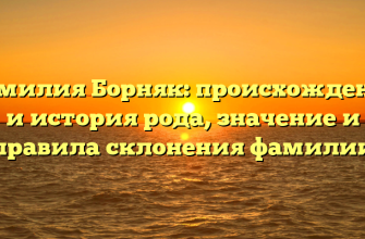 Фамилия Борняк: происхождение и история рода, значение и правила склонения фамилии