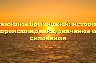 Фамилия Бризицкий: история происхождения, значения и склонения