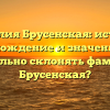 Фамилия Брусенская: история, происхождение и значение. Как правильно склонять фамилию Брусенская?