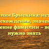 Фамилия Брыскина: история происхождения, значение и склонение фамилии — все, что нужно знать