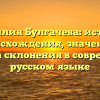 Фамилия Булгачева: история происхождения, значение и правила склонения в современном русском языке