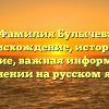Фамилия Булычев: происхождение, история и значение, важная информация о склонении на русском языке