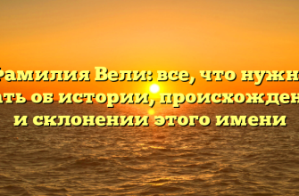 Фамилия Вели: все, что нужно знать об истории, происхождении и склонении этого имени