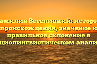 Фамилия Веселицкий: история происхождения, значение и правильное склонение в социолингвистическом анализе