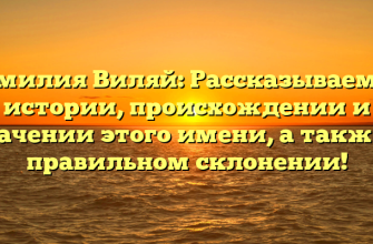 Фамилия Виляй: Рассказываем об истории, происхождении и значении этого имени, а также о правильном склонении!
