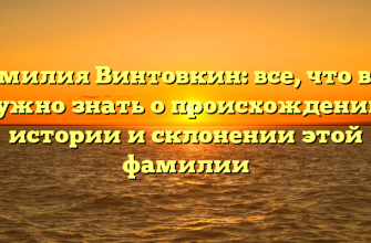 Фамилия Винтовкин: все, что вам нужно знать о происхождении, истории и склонении этой фамилии