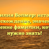 Фамилия Волмер: история, происхождение, значение и склонение фамилии, которые нужно знать!
