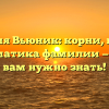 Фамилия Вьюник: корни, история и грамматика фамилии — всё, что вам нужно знать!