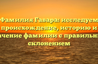 Фамилия Гавара: исследуем происхождение, историю и значение фамилии с правильным склонением