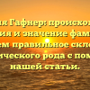 Фамилия Гафнер: происхождение, история и значение фамилии. Изучаем правильное склонение исторического рода с помощью нашей статьи.