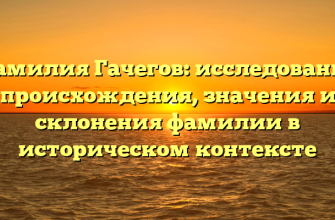 Фамилия Гачегов: исследование происхождения, значения и склонения фамилии в историческом контексте