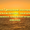 Фамилия Гришнев: исследование происхождения, значения и склонения генеалогического имени