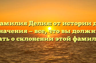 Фамилия Делия: от истории до значения — все, что вы должны знать о склонении этой фамилии