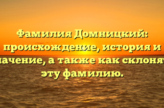 Фамилия Домницкий: происхождение, история и значение, а также как склонять эту фамилию.