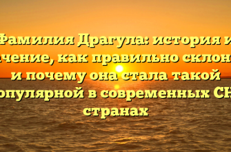 Фамилия Драгула: история и значение, как правильно склонять и почему она стала такой популярной в современных СНГ странах