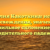 Фамилия Какоткина: история происхождения, значения и правильное склонение для родительного падежа