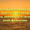 Фамилия Камагурова: все, что нужно знать о происхождении, истории, значении и склонении этой фамилии