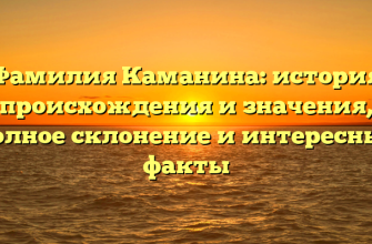 Фамилия Каманина: история происхождения и значения, полное склонение и интересные факты