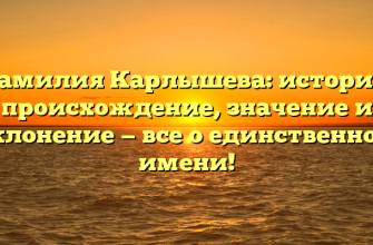 Фамилия Карлышева: история, происхождение, значение и склонение — все о единственном имени!