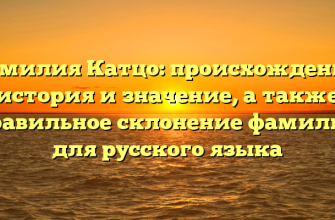 Фамилия Катцо: происхождение, история и значение, а также правильное склонение фамилии для русского языка