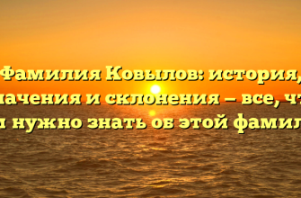 Фамилия Ковылов: история, значения и склонения — все, что вам нужно знать об этой фамилии
