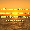 Фамилия Колешня: Все, что нужно знать о происхождении, истории и значении фамилии, а также склонении