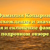 Фамилия Копырин: происхождение и значение, история и склонение фамилии в подробном обзоре