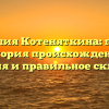 Фамилия Котеняткина: полная история происхождения, значения и правильное склонение