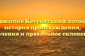 Фамилия Котеняткина: полная история происхождения, значения и правильное склонение