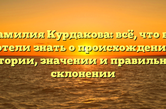 Фамилия Курдакова: всё, что вы хотели знать о происхождении, истории, значении и правильном склонении