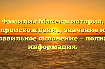 Фамилия Макека: история, происхождение, значение и правильное склонение — полная информация.