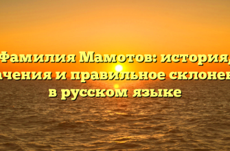 Фамилия Мамотов: история, значения и правильное склонение в русском языке