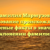Фамилия Мармузова: исследование происхождения и интересные факты о значении и склонении фамилии