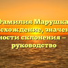 Фамилия Марушка: происхождение, значения и особенности склонения — полное руководство